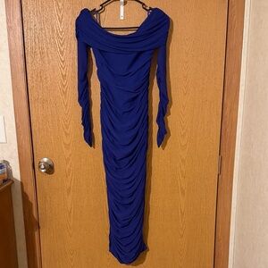 SHEIN Chic Royal Blue Long Sleeve Dress